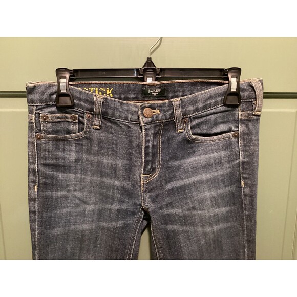 J.Crew Womens Size 27R Matchstick Stretch Straight Leg Low Rise Blue Denim Jeans - Picture 2 of 7